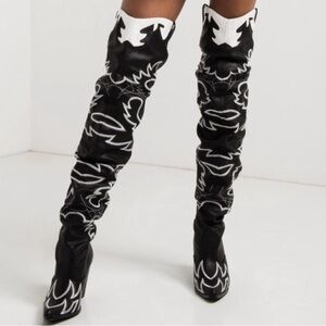 Over the knee cowgirl boots